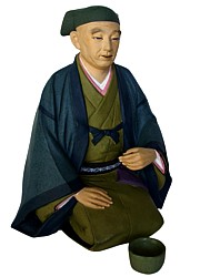 основатель японской чайной церемонии, японская статуэтка, Хаката, 1960-е гг.