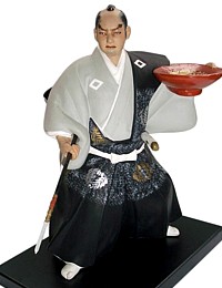 самурай, японская статуэтка из керамики