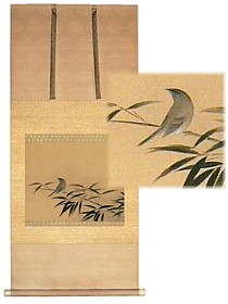 японская акварель на свитке, эпоха Мэйдзи