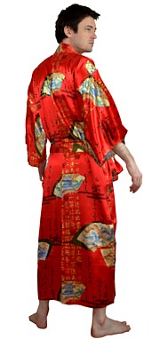 мужское шелковое кимоно, сделано в Японии. Мужская одежда для дома