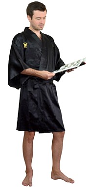 мужской шелковый халат-кимоно  с вышивкой, сделано в Японии