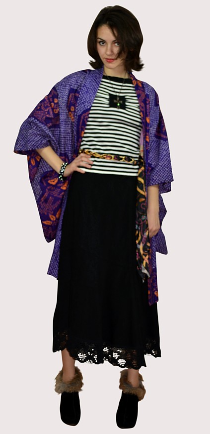 женское японское хаори из шелка