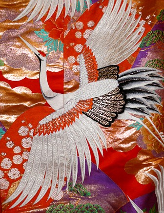японское свадебное кимоно, фрагмент ткани