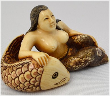 японская антикварная нэцкэ из слоновой кости, 1900-е гг.