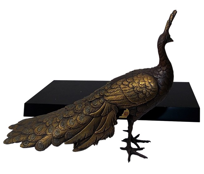 японская бронзовая статуэтка ПАВЛИН