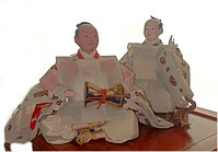 японские парные антикварные куклы