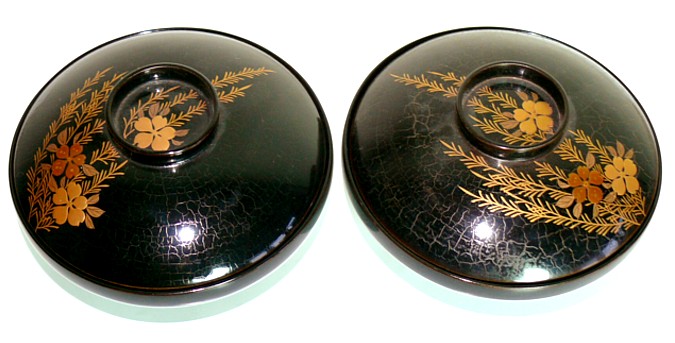 лаковая посуда старинные японские черные лаковые чашки