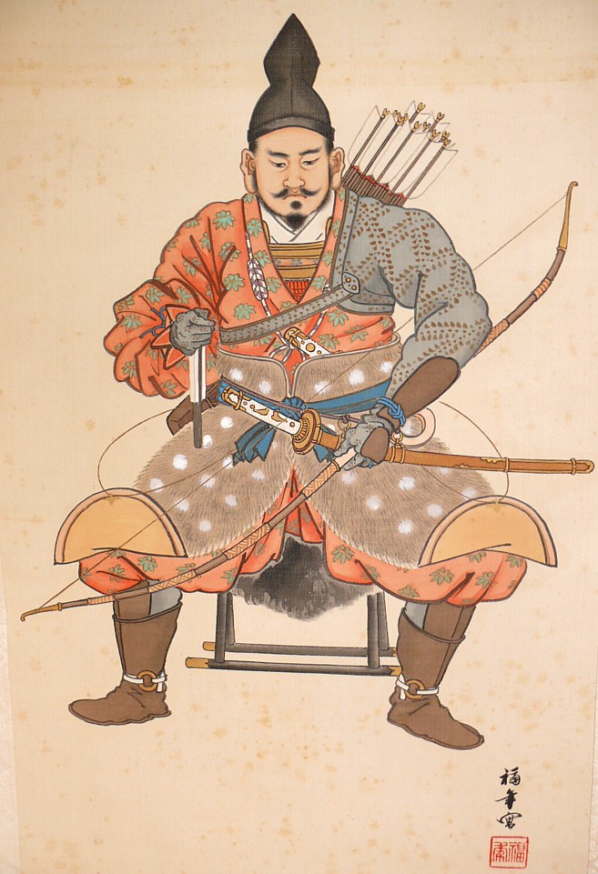 японская картина Сёгун в полевой ставке,  деталь, 1880-е гг.