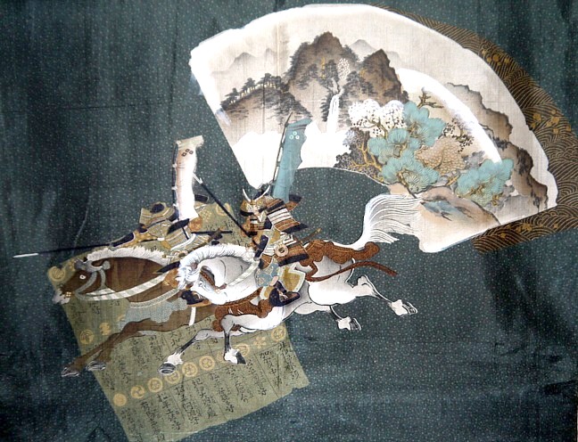 жаккардовая вышивка на подкладке мужского шелкового хаори