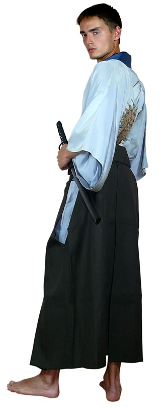 японская традиционная мужская одежда: кимоно, хакама