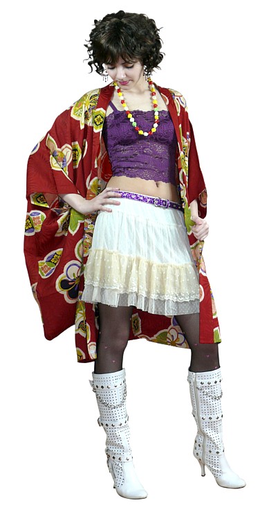 японский стиль: шелковое хаори с авторским рисунком