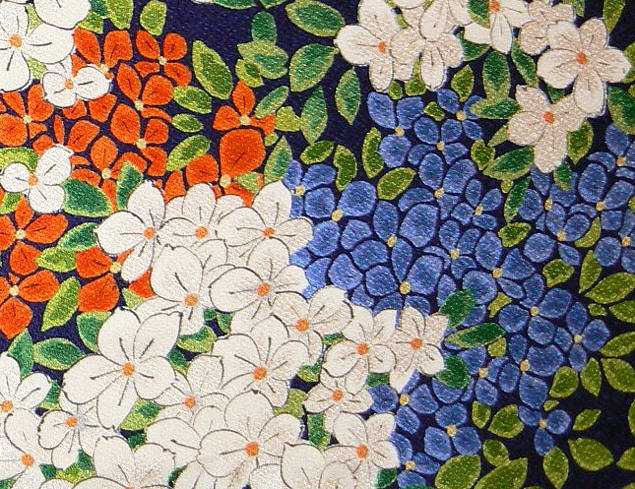 рисунок ткани японского кимоно